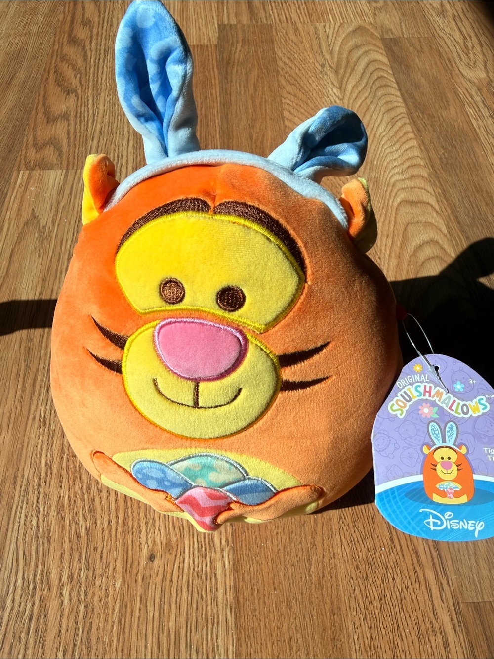 Disney Orange Tigger Squishmallow Easter Eggs with Blue Ears and Yellow Face